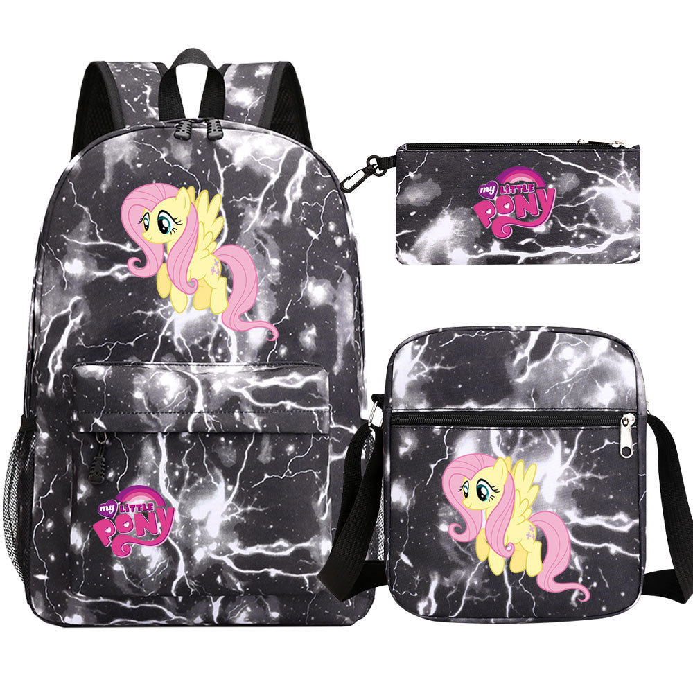 My Little Pony Fluttershy SchoolBag Backpack Shoulder Bag Book Pencil Bags 3pcs Set