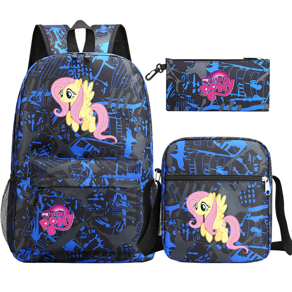 My Little Pony Fluttershy SchoolBag Backpack Shoulder Bag Book Pencil Bags 3pcs Set