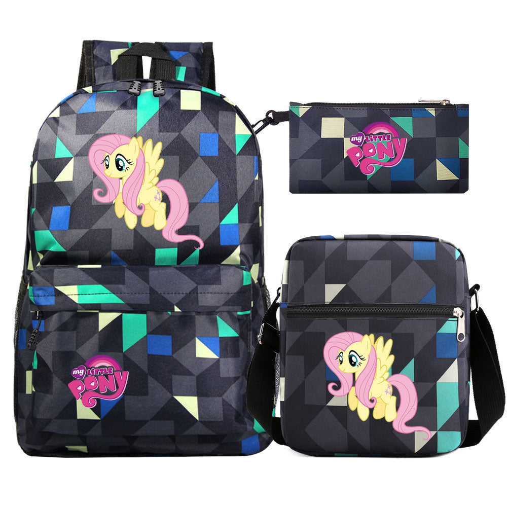 My Little Pony Fluttershy SchoolBag Backpack Shoulder Bag Book Pencil Bags 3pcs Set