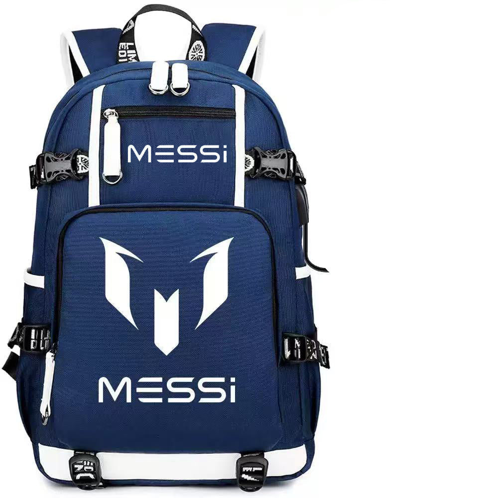 Football Lionel USB Charging Backpack School NoteBook Laptop Travel Bags