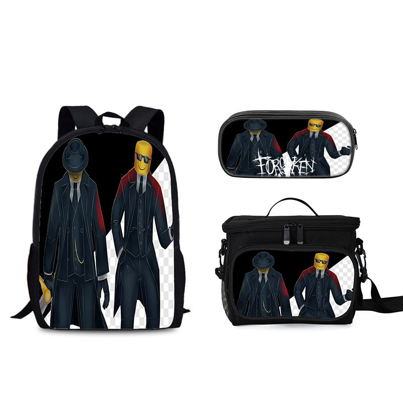 Forsaken Roblox Schoolbag Backpack Lunch Tote Pencil Case 3pcs Set Gift for Kids Students
