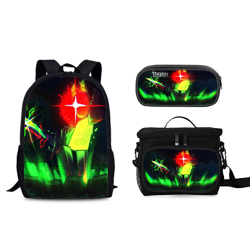 Forsaken Roblox Schoolbag Backpack Lunch Tote Pencil Case 3pcs Set Gift for Kids Students