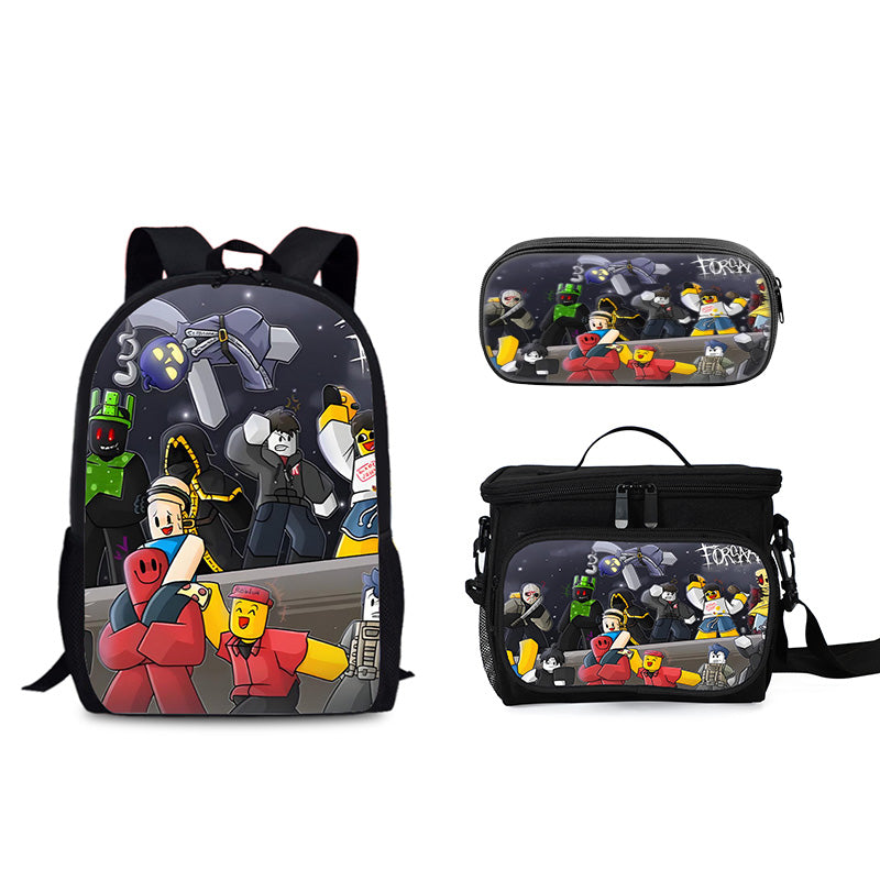Forsaken Roblox Schoolbag Backpack Lunch Tote Pencil Case 3pcs Set Gift for Kids Students