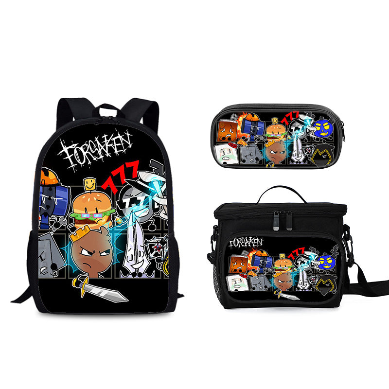 Forsaken Roblox Schoolbag Backpack Lunch Tote Pencil Case 3pcs Set Gift for Kids Students