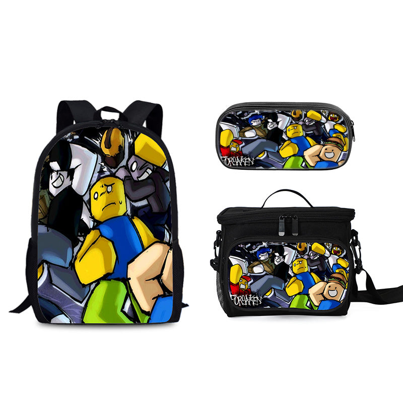 Forsaken Roblox Schoolbag Backpack Lunch Tote Pencil Case 3pcs Set Gift for Kids Students