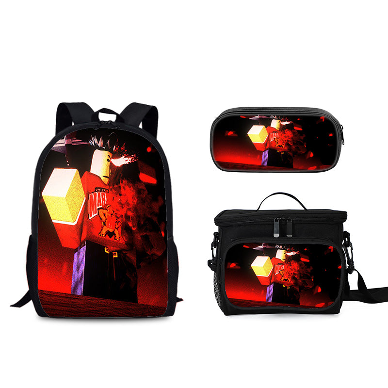 Forsaken Roblox Schoolbag Backpack Lunch Tote Pencil Case 3pcs Set Gift for Kids Students