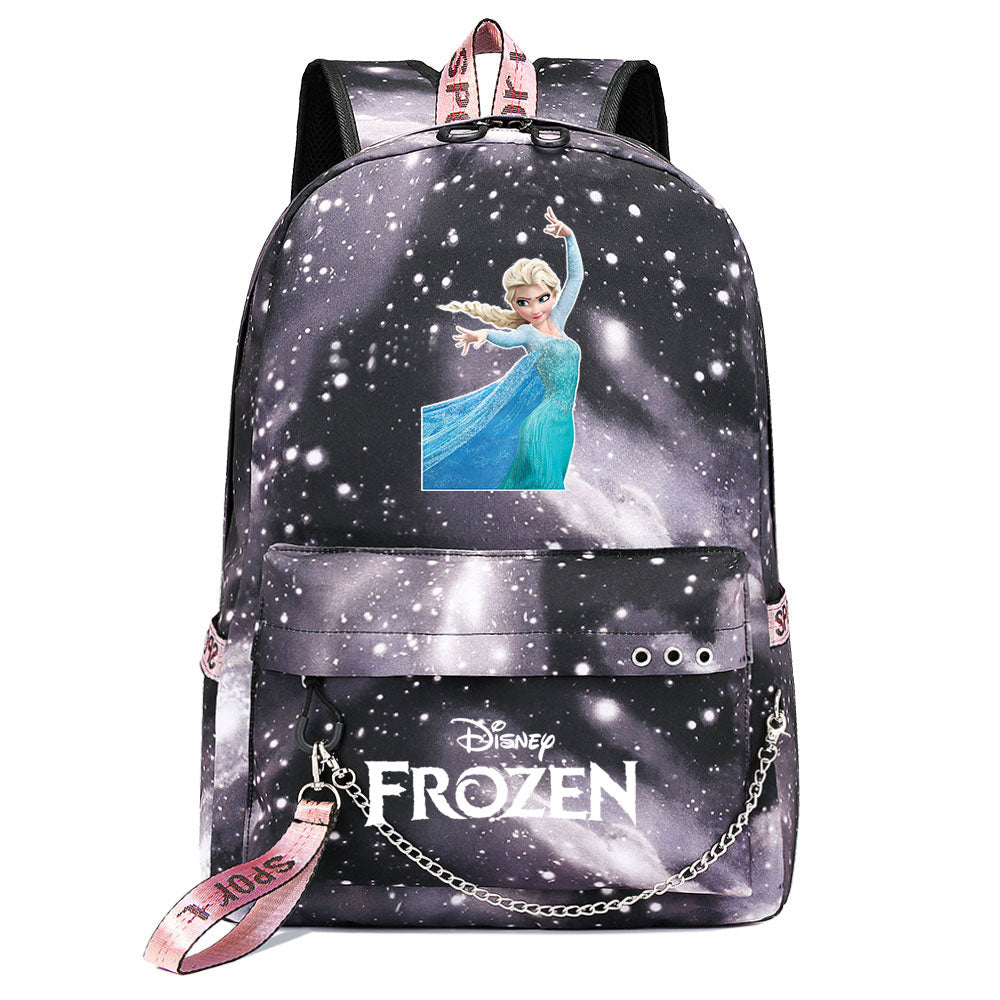 Frozen Elsa Anna USB Charging Backpack Schoolbag Notebook Bag Gifts for Kids Students