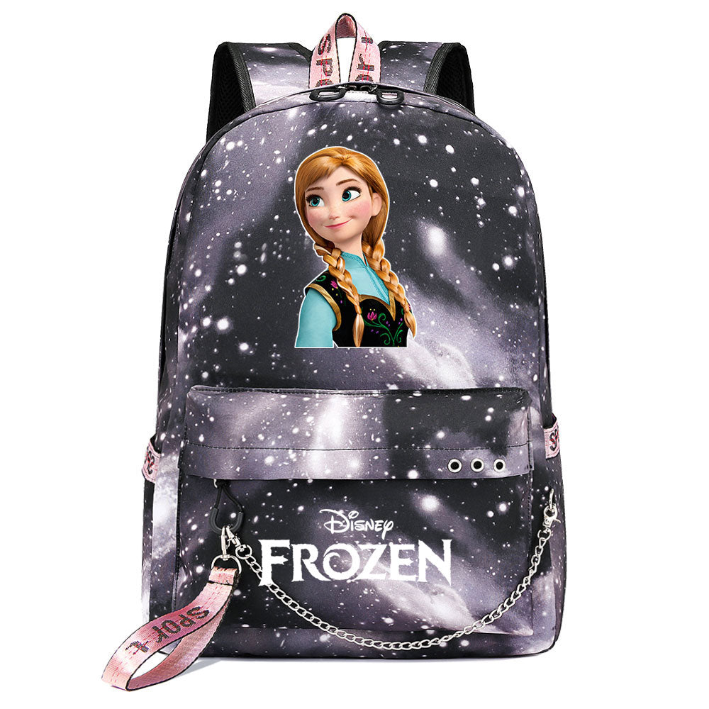 Frozen Elsa Anna USB Charging Backpack Schoolbag Notebook Bag Gifts for Kids Students