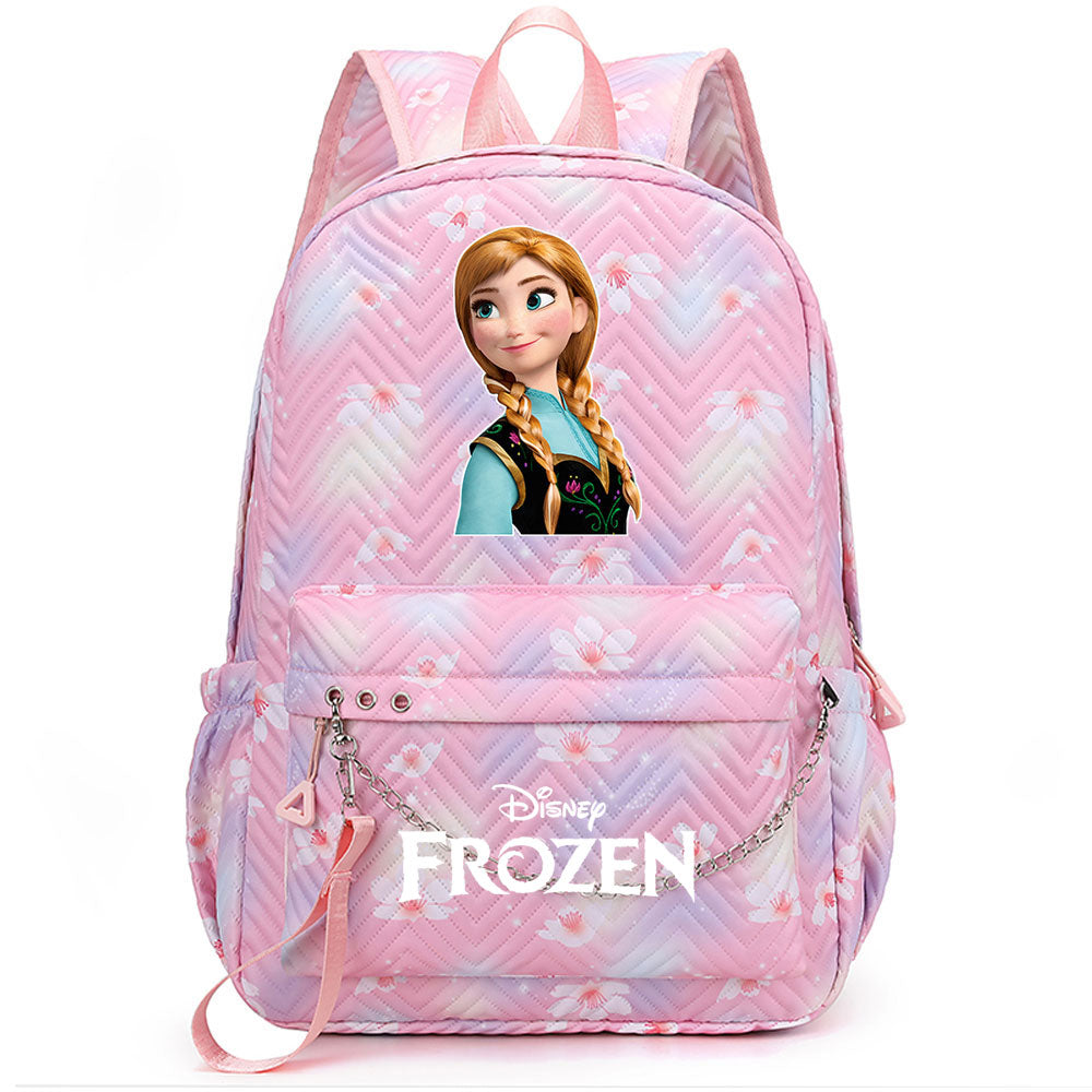 Frozen Elsa Anna USB Charging Backpack Schoolbag Notebook Bag Gifts for Kids Students