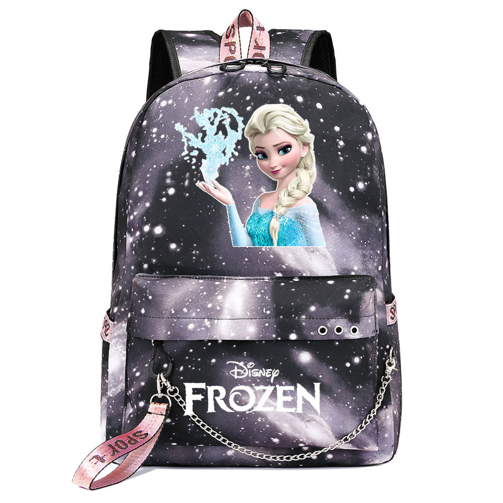 Frozen Elsa Anna USB Charging Backpack Schoolbag Notebook Bag Gifts for Kids Students