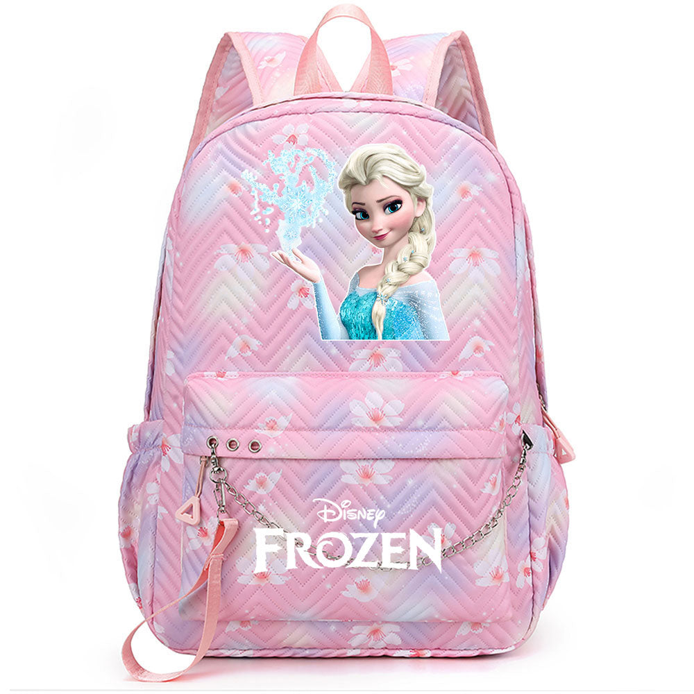 Frozen Elsa Anna USB Charging Backpack Schoolbag Notebook Bag Gifts for Kids Students