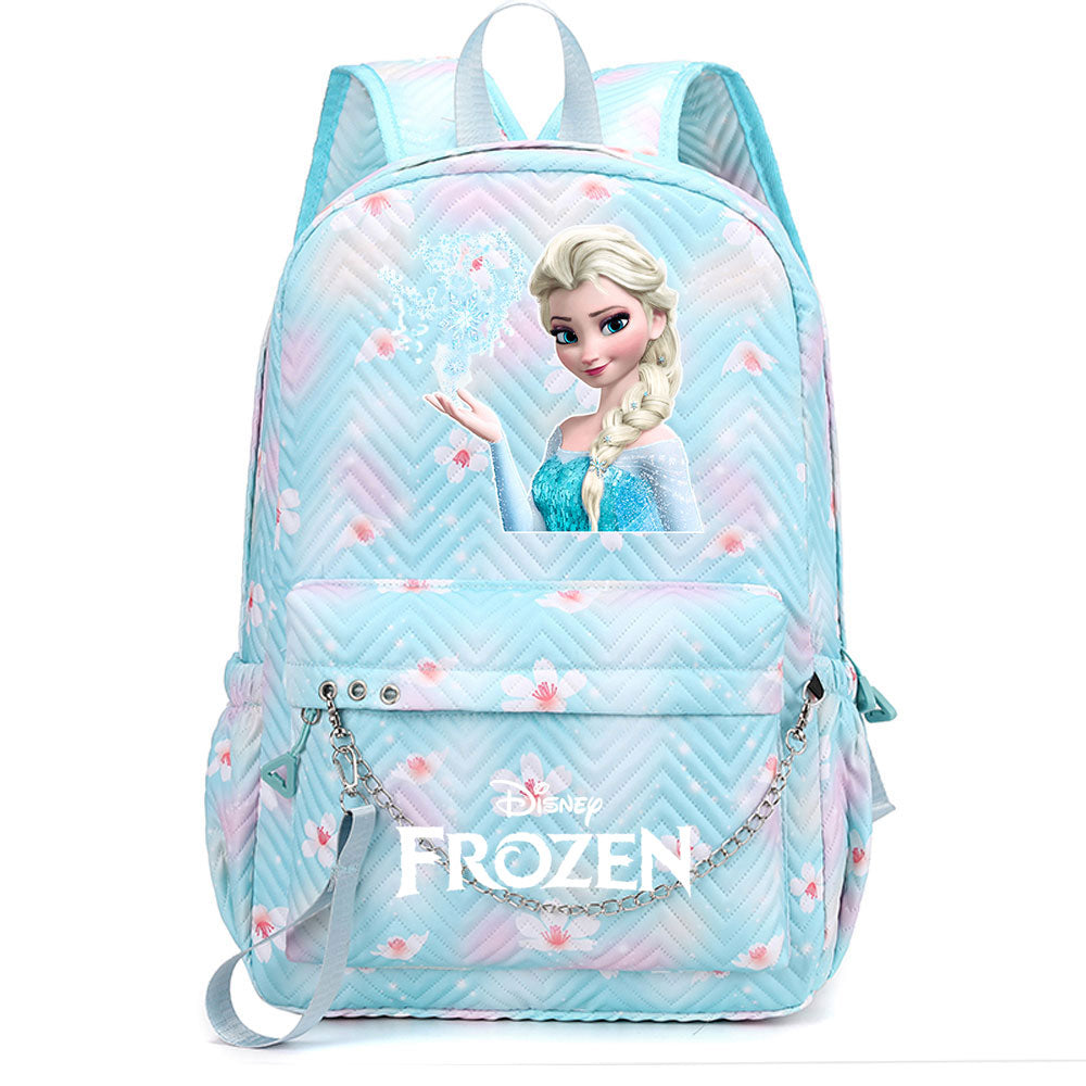 Frozen Elsa Anna USB Charging Backpack Schoolbag Notebook Bag Gifts for Kids Students