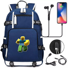 Game Roblox USB Charging Backpack School NoteBook Laptop Travel Bags