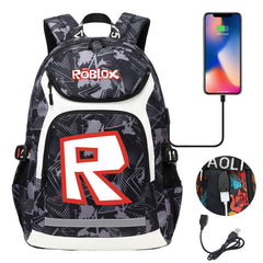 Game Roblox USB Charging Backpack School NoteBook Laptop Travel Bags