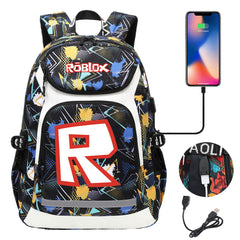 Game Roblox USB Charging Backpack School NoteBook Laptop Travel Bags