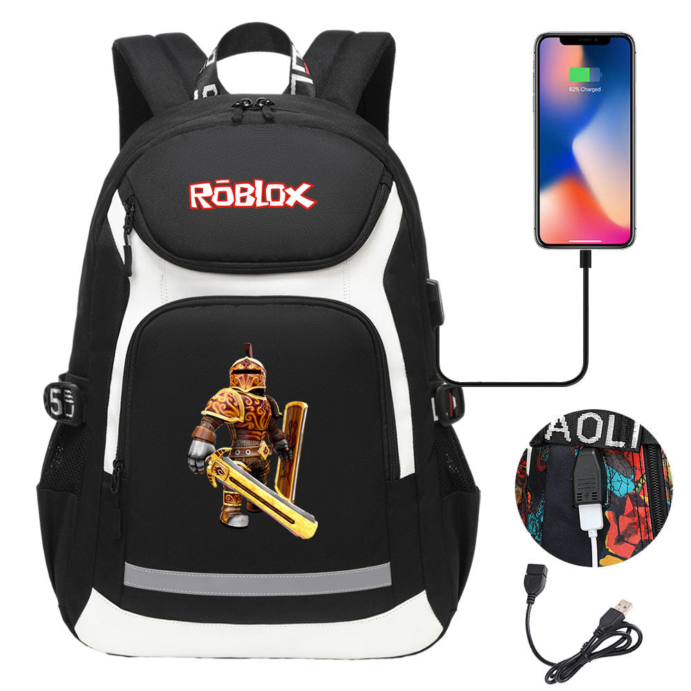 Game Roblox USB Charging Backpack School NoteBook Laptop Travel Bags
