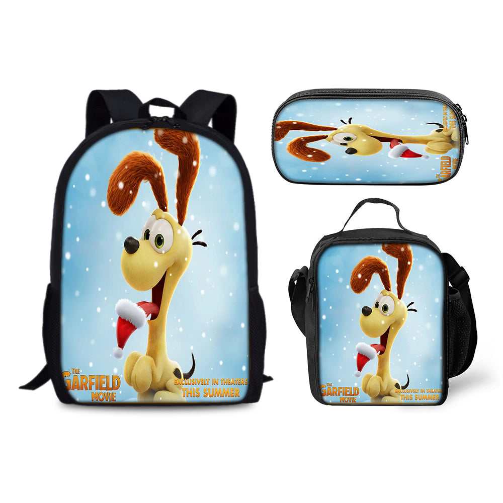 Garfield Schoolbag Backpack Lunch Bag Pencil Case 3pcs Set Gift for Kids Students