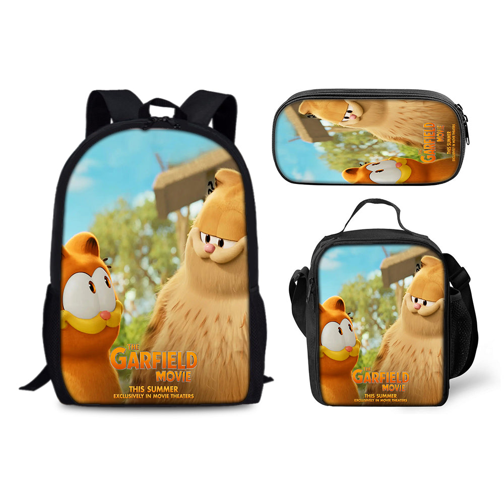 Garfield Schoolbag Backpack Lunch Bag Pencil Case 3pcs Set Gift for Kids Students