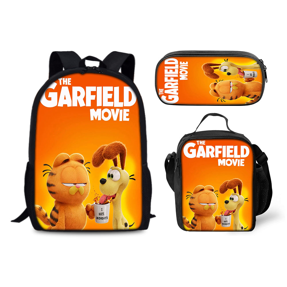 Garfield Schoolbag Backpack Lunch Bag Pencil Case 3pcs Set Gift for Kids Students