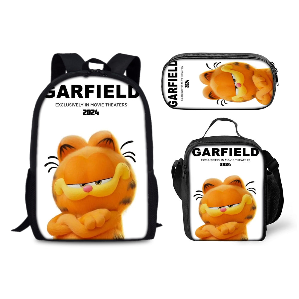 Garfield Schoolbag Backpack Lunch Bag Pencil Case 3pcs Set Gift for Kids Students
