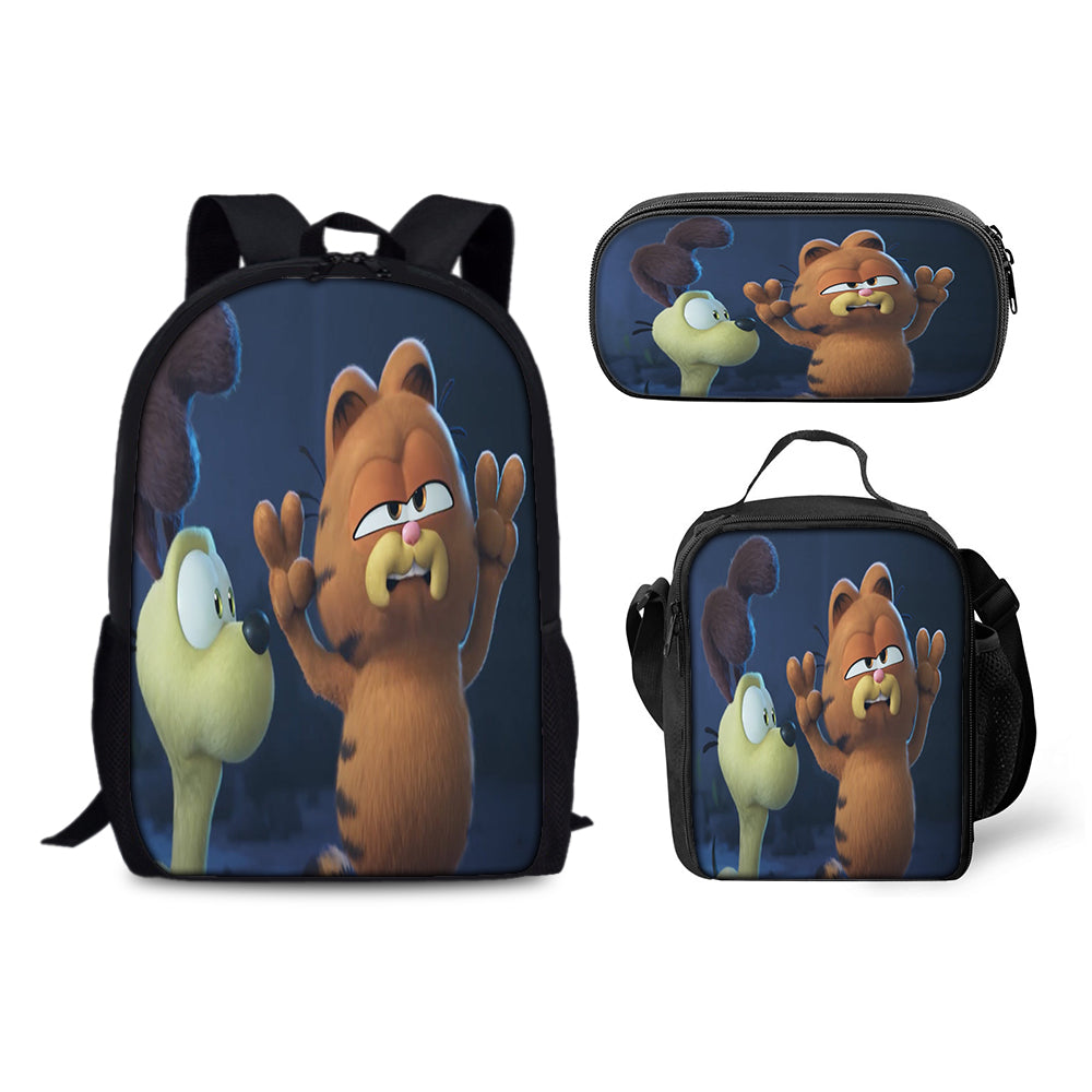 Garfield Schoolbag Backpack Lunch Bag Pencil Case 3pcs Set Gift for Kids Students