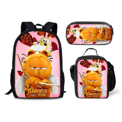 Garfield Schoolbag Backpack Lunch Bag Pencil Case 3pcs Set Gift for Kids Students