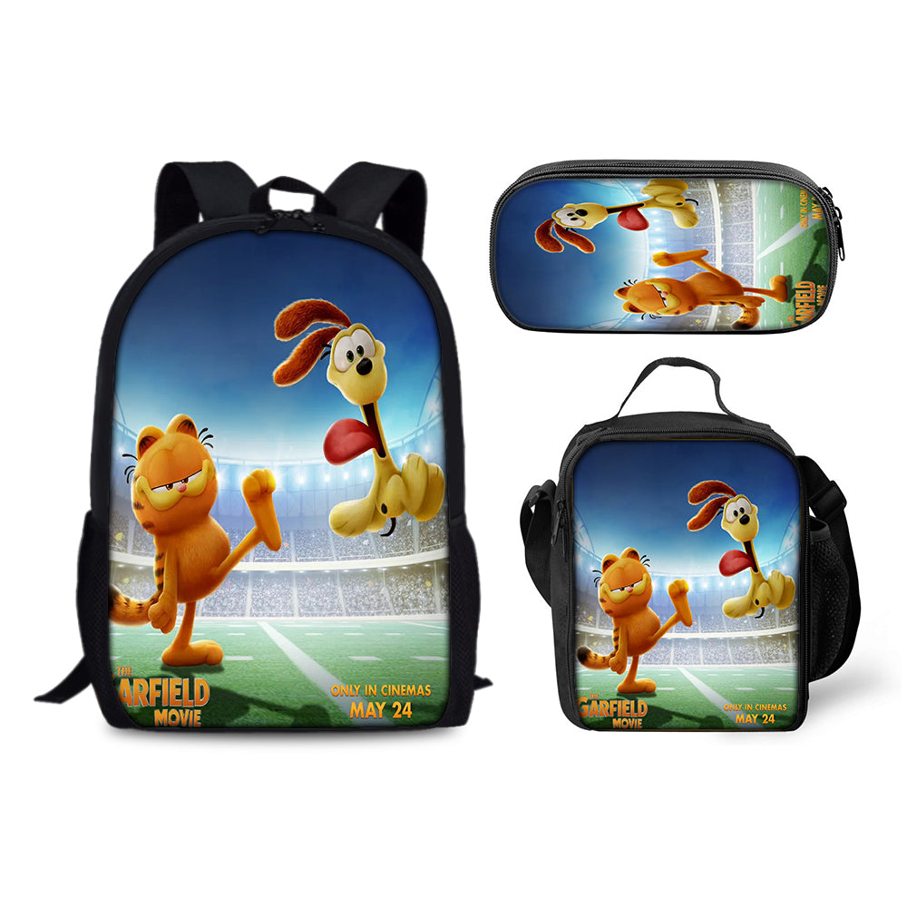 Garfield Schoolbag Backpack Lunch Bag Pencil Case 3pcs Set Gift for Kids Students
