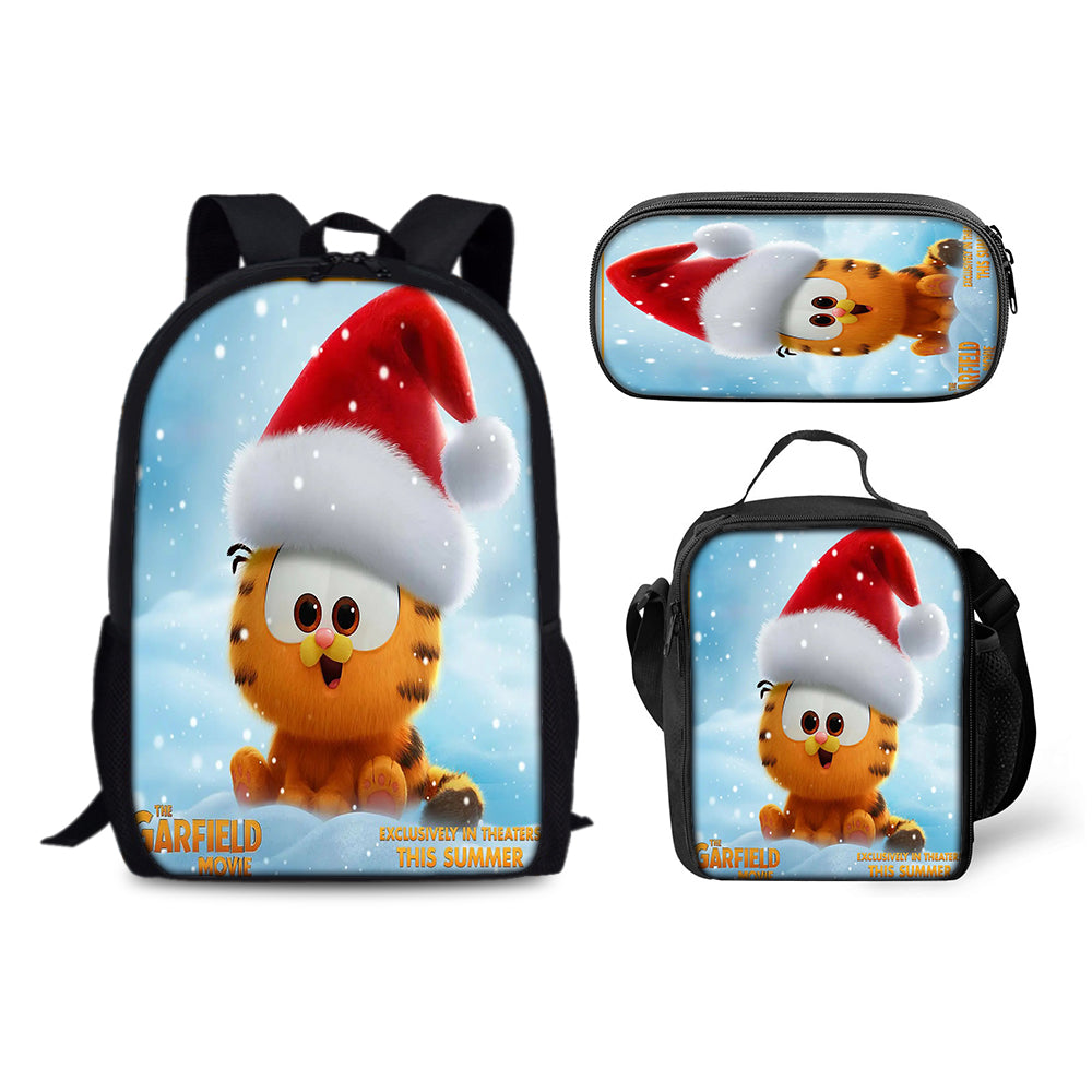 Garfield Schoolbag Backpack Lunch Bag Pencil Case 3pcs Set Gift for Kids Students