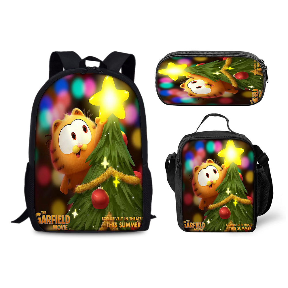 Garfield Schoolbag Backpack Lunch Bag Pencil Case 3pcs Set Gift for Kids Students