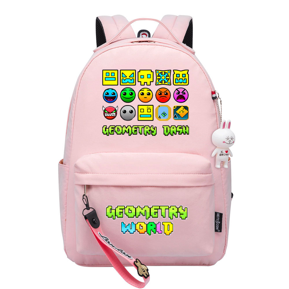 Geometry Dash Backpack Schoolbag Notebook Bag Gifts for Kids Students