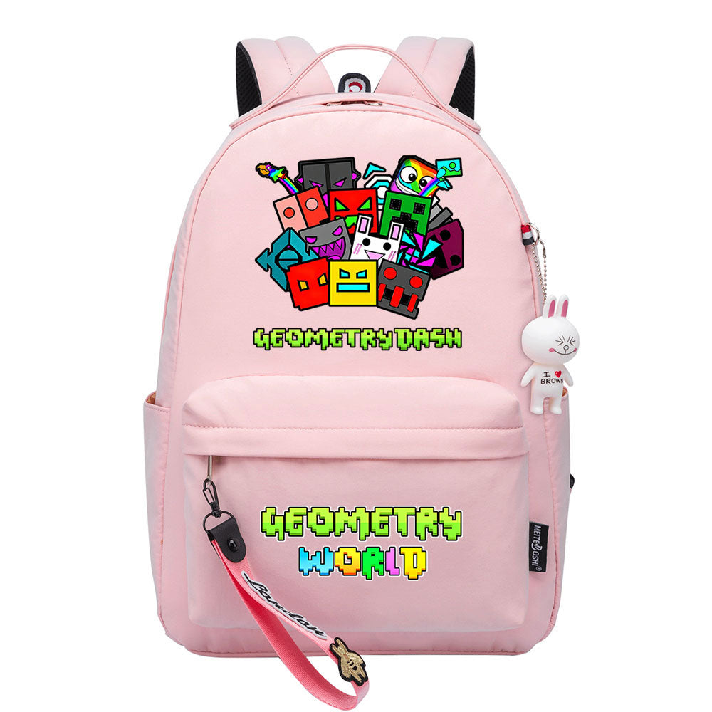 Geometry Dash Backpack Schoolbag Notebook Bag Gifts for Kids Students