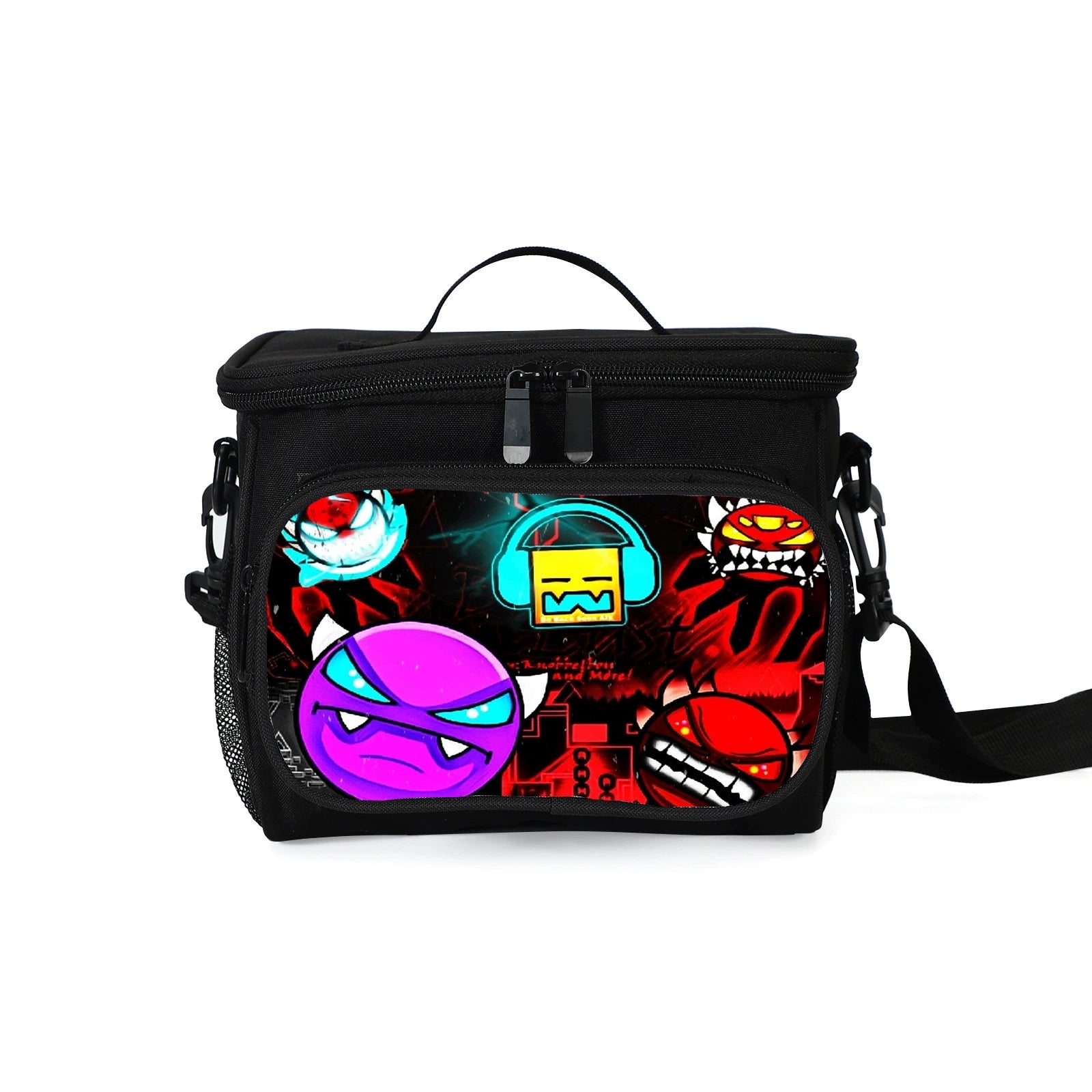 Geometry Dash Portable Lunch Box School Tote Storage Picnic Bag