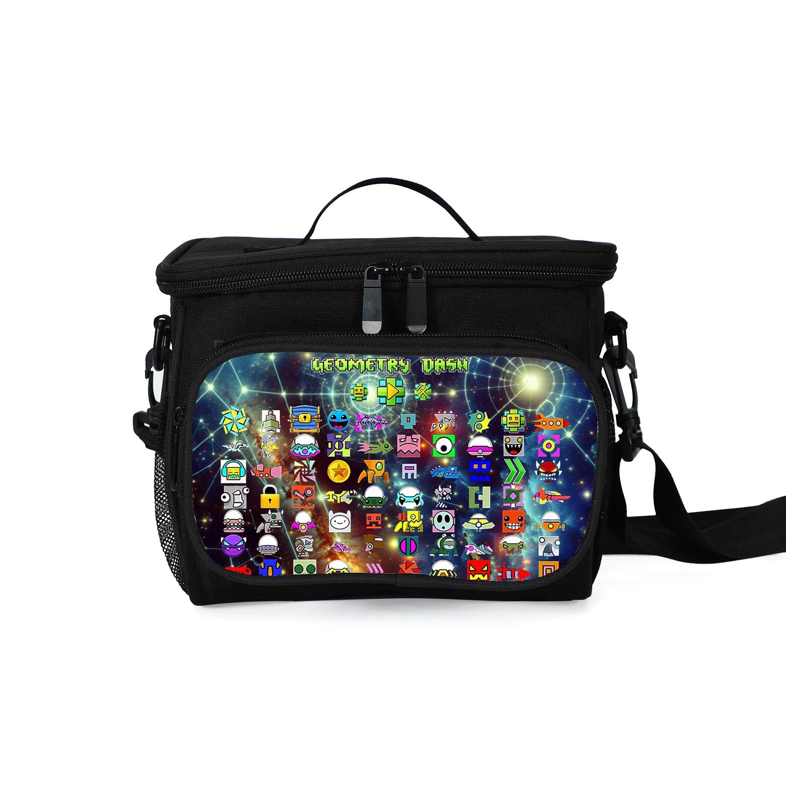 Geometry Dash Portable Lunch Box School Tote Storage Picnic Bag