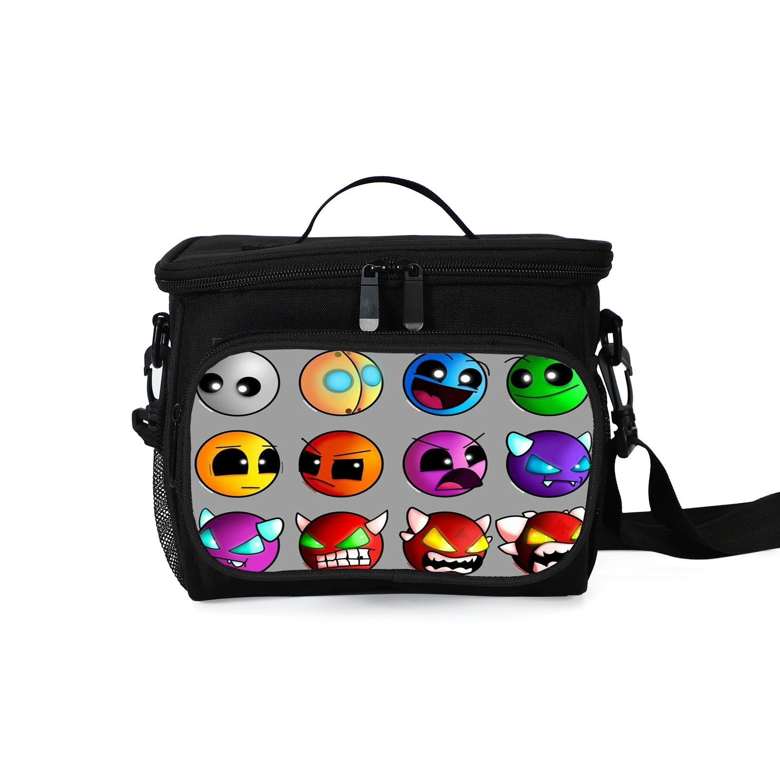 Geometry Dash Portable Lunch Box School Tote Storage Picnic Bag