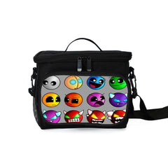Geometry Dash Portable Lunch Box School Tote Storage Picnic Bag