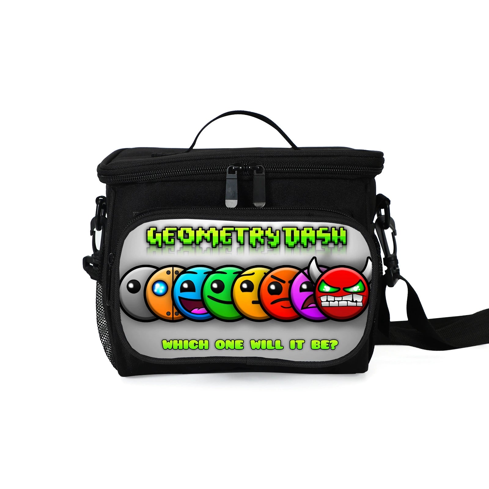 Geometry Dash Portable Lunch Box School Tote Storage Picnic Bag
