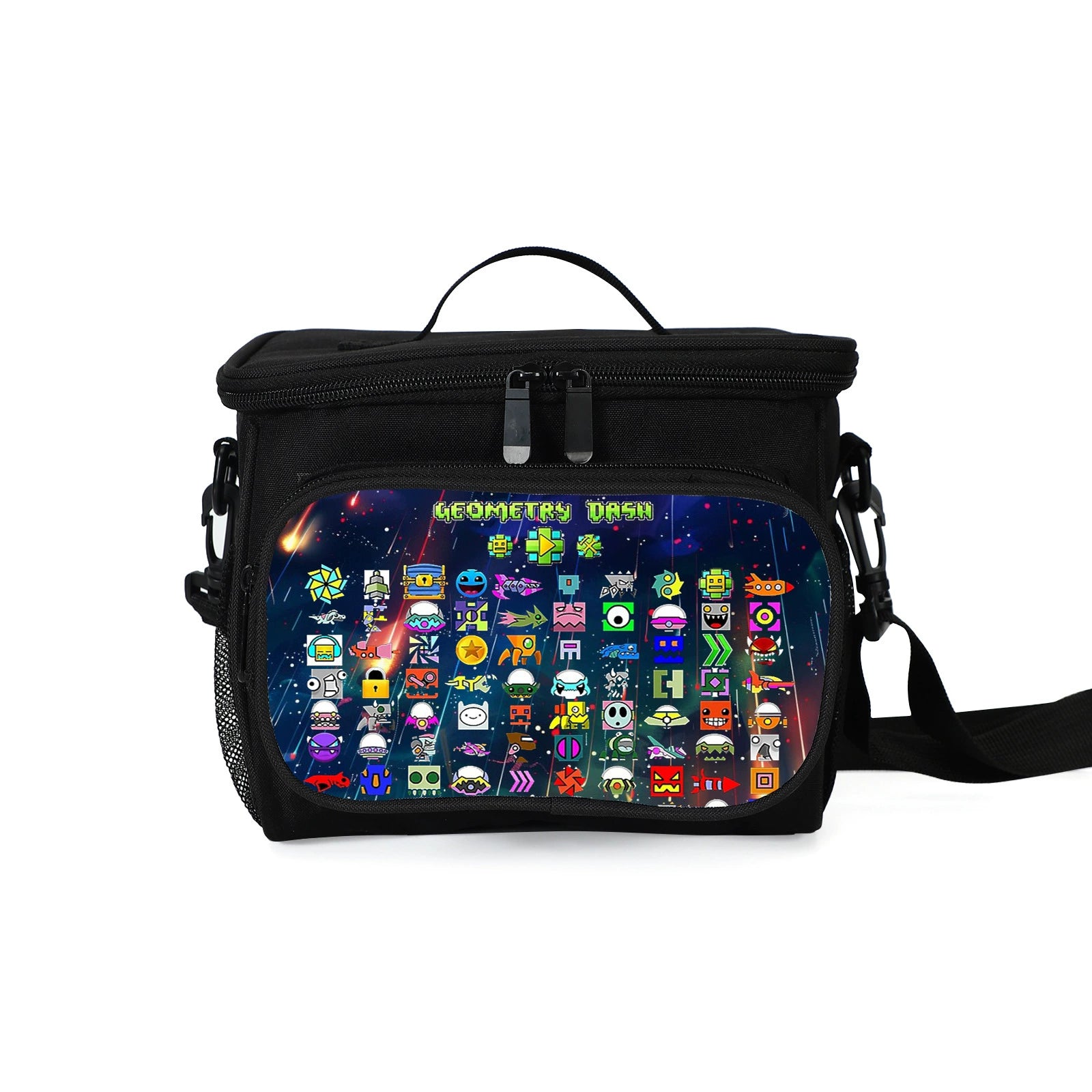 Geometry Dash Portable Lunch Box School Tote Storage Picnic Bag
