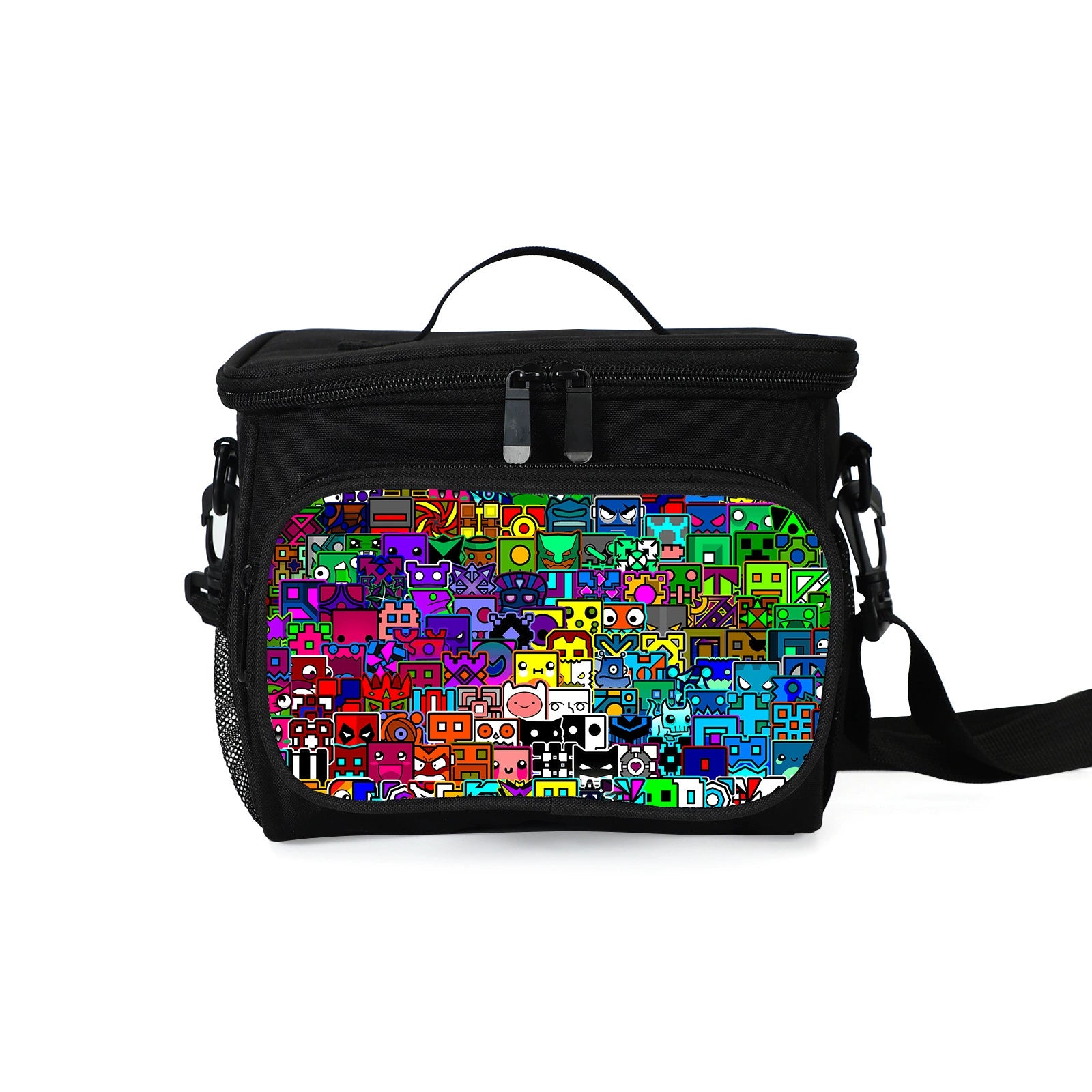 Geometry Dash Portable Lunch Box School Tote Storage Picnic Bag