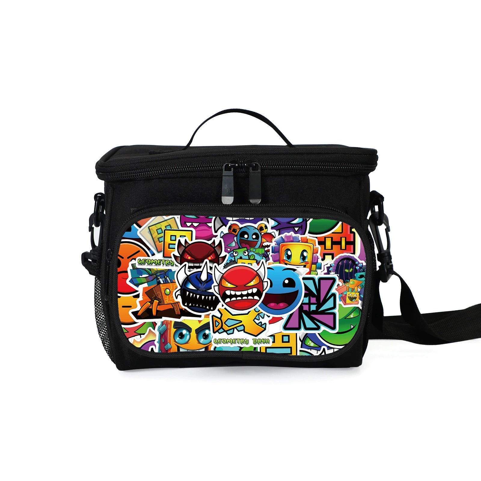 Geometry Dash Portable Lunch Box School Tote Storage Picnic Bag