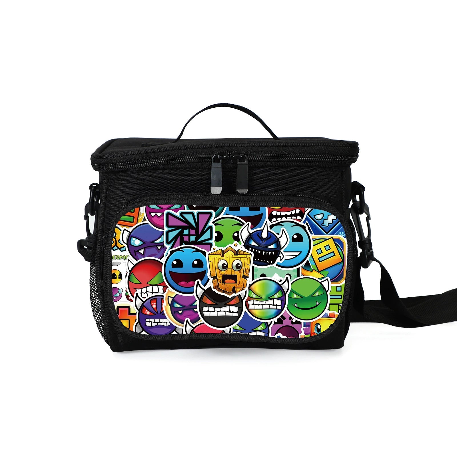 Geometry Dash Portable Lunch Box School Tote Storage Picnic Bag