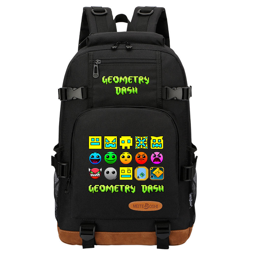 Geometry Dash School Bookbag Travel Backpack Bags