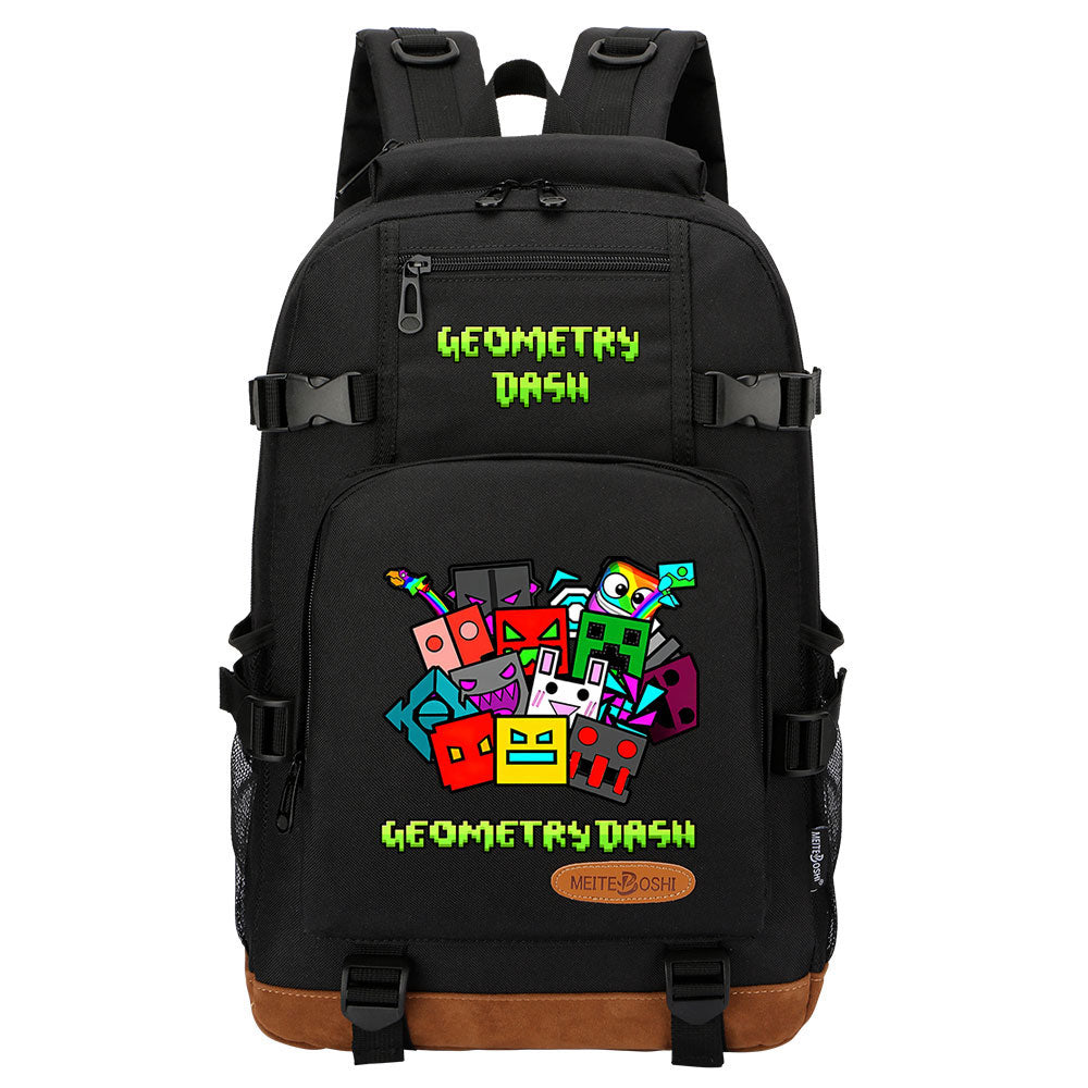 Geometry Dash School Bookbag Travel Backpack Bags