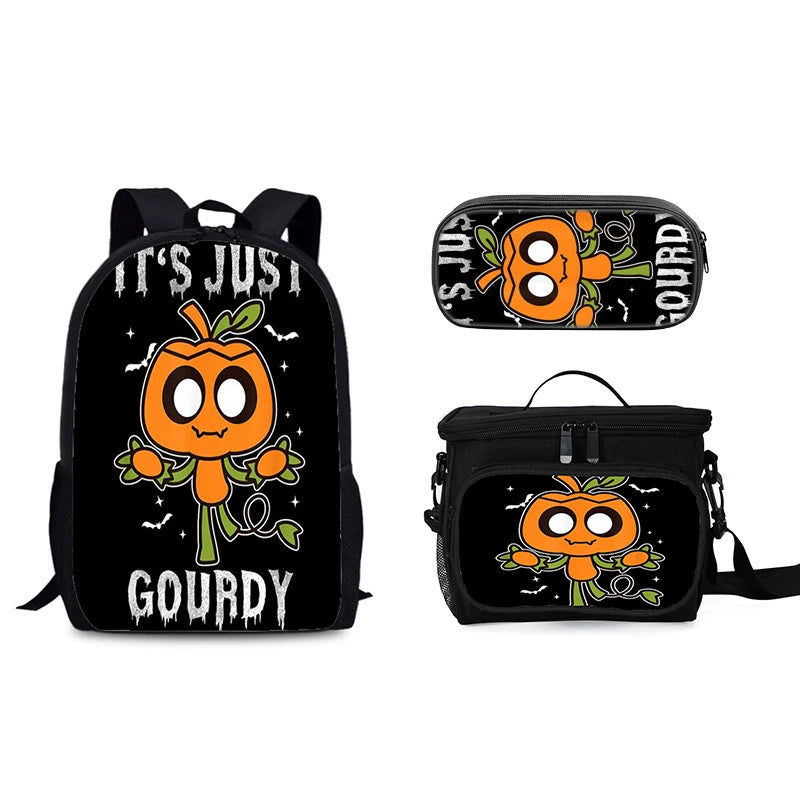 Gourdy Schoolbag Backpack Lunch Bag Pencil Case 3pcs Set Gift for Kids Students