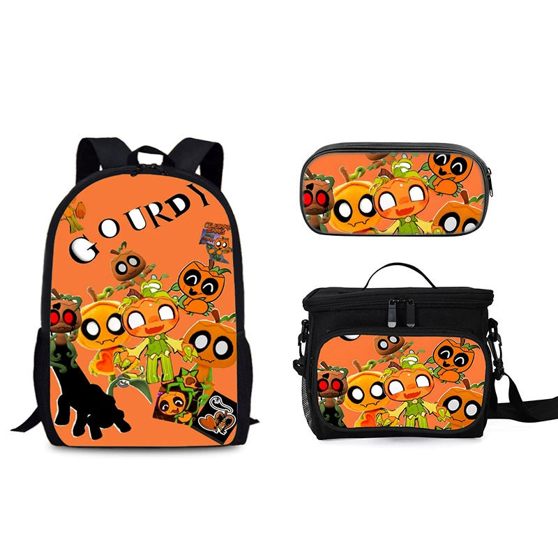 Gourdy Schoolbag Backpack Lunch Bag Pencil Case 3pcs Set Gift for Kids Students