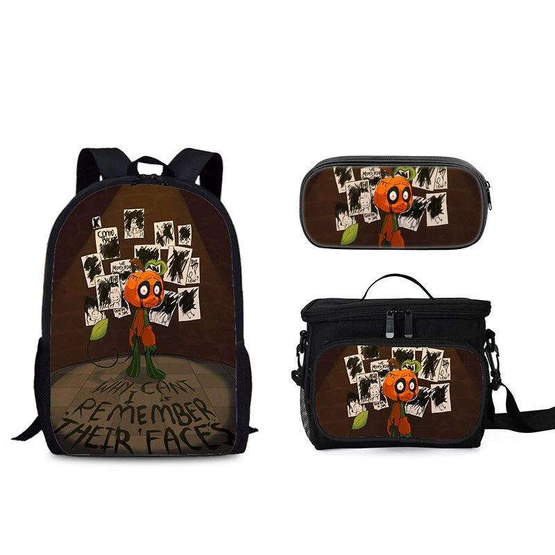 Gourdy Schoolbag Backpack Lunch Bag Pencil Case 3pcs Set Gift for Kids Students