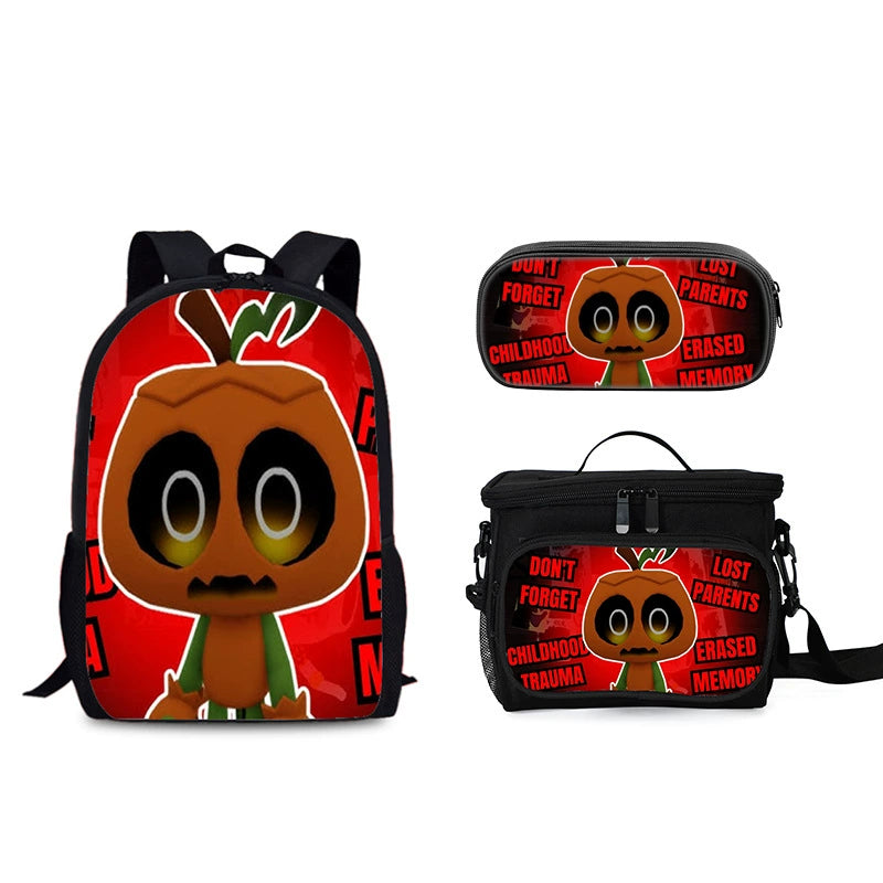 Gourdy Schoolbag Backpack Lunch Bag Pencil Case 3pcs Set Gift for Kids Students