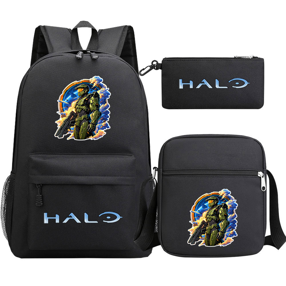 Halo Infinite SchoolBag Backpack Shoulder Bag Book Pencil Bags 3pcs Set