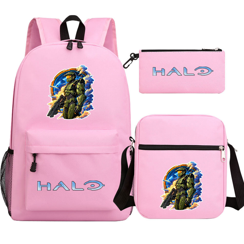 Halo Infinite SchoolBag Backpack Shoulder Bag Book Pencil Bags 3pcs Set