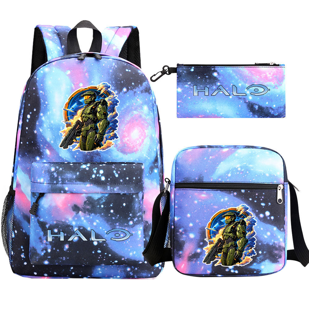 Halo Infinite SchoolBag Backpack Shoulder Bag Book Pencil Bags 3pcs Set