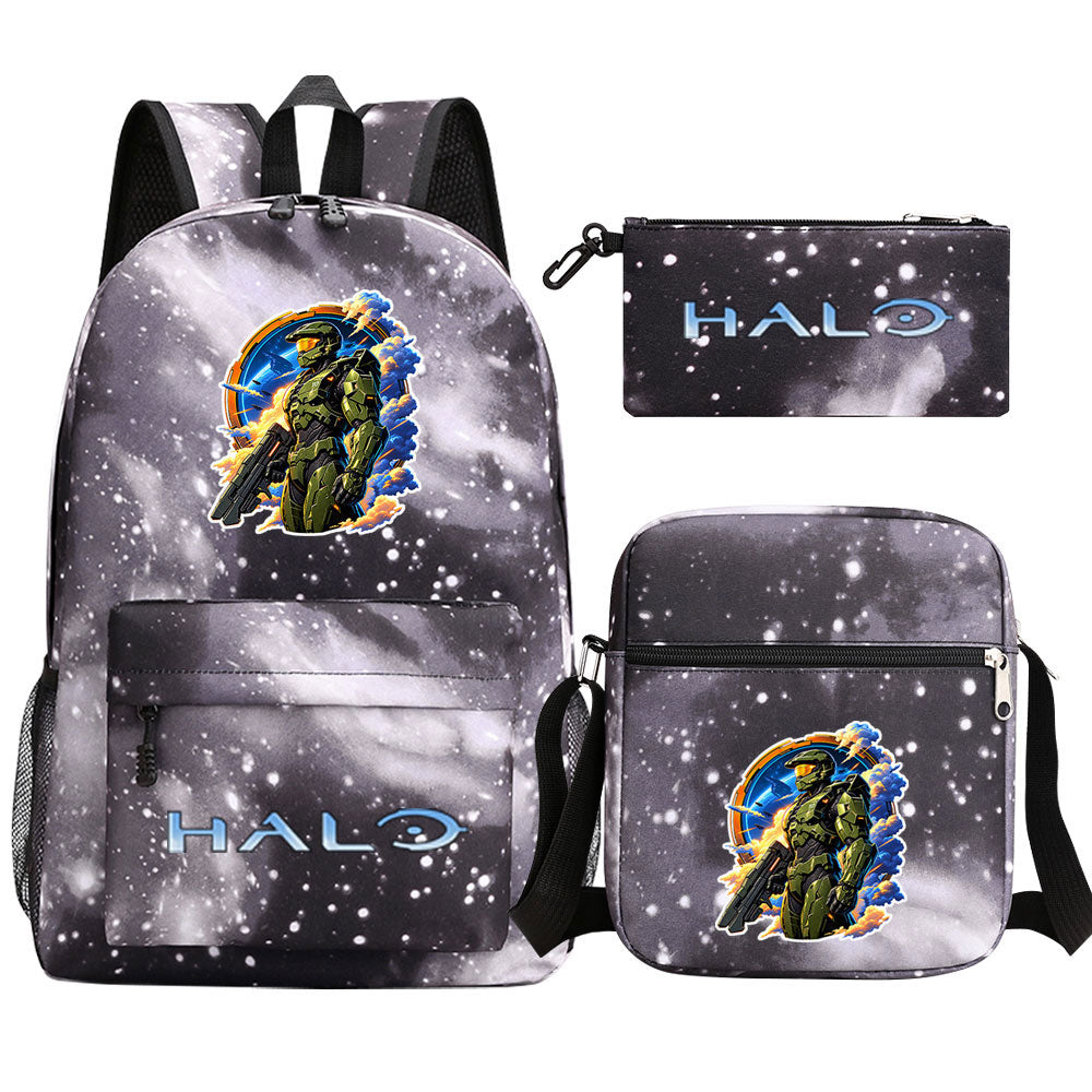 Halo Infinite SchoolBag Backpack Shoulder Bag Book Pencil Bags 3pcs Set